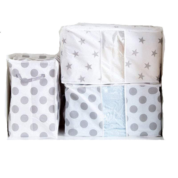 Woven Fabric Quilt Blanket Storage Bag Foldable Zipper Box Home Organisation