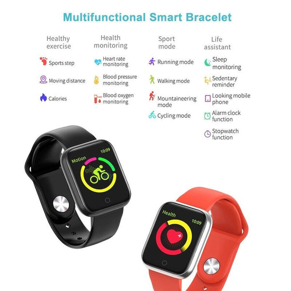 Qw21 Smart Bracelet Heart Rate Monitor Band Blood Pressure Measurement Pedometer Wristband Ip67 Waterproof Black Smart Watches