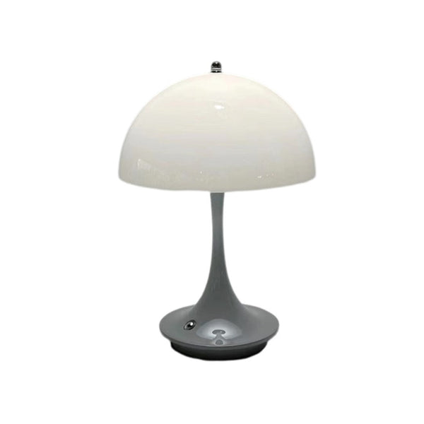 Luxury Gray Body Mushroom Table Lamp Wireless Rechargeable Decor Lamps