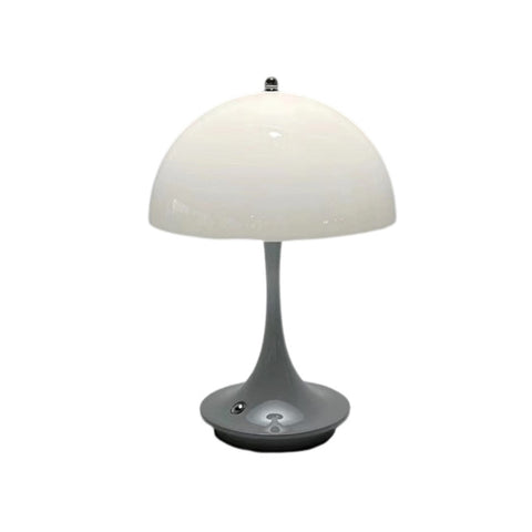 Luxury Gray Body Mushroom Table Lamp Wireless Rechargeable Decor Lamps