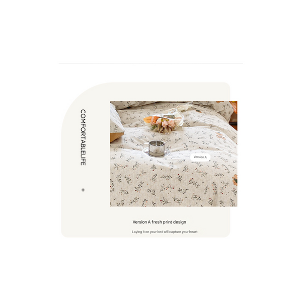 Elosung Grey Thick Brushed Cotton 4 Piece Bed Sheet Set (1.5M Bed) Fits 200X230cm Duvet Quilt Covers