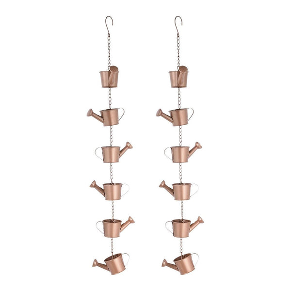 Rain Chain Decorative Watering Can Bucket Shaped Plant Pot Outdoor Garden Planters & Vases