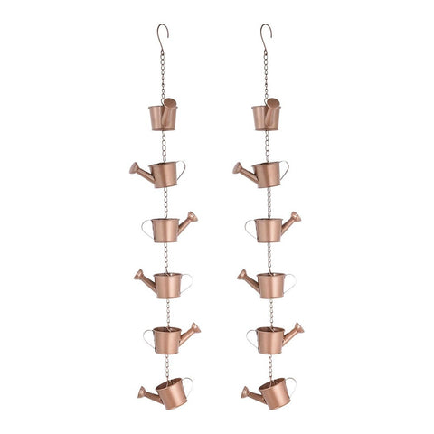 Rain Chain Decorative Watering Can Bucket Shaped Plant Pot Outdoor Garden Planters & Vases