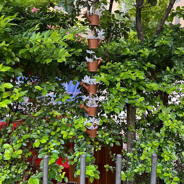 Rain Chain Decorative Watering Can Bucket Shaped Plant Pot Outdoor Garden