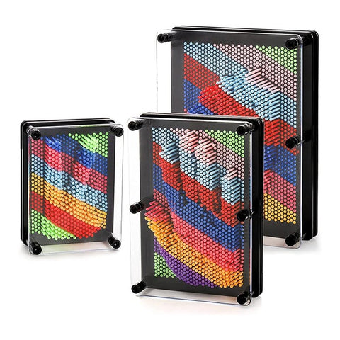 Rainbow 3D Pin Art Board Toy Sculpture For Kids With Colorful Plastic Pins And Other Classic Toys