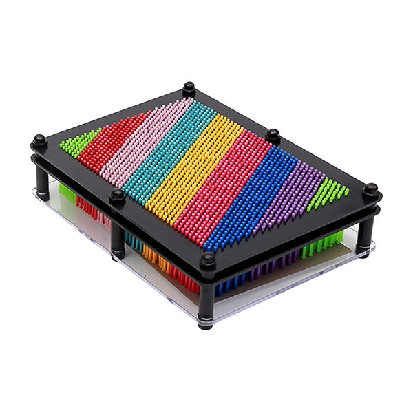 Rainbow 3D Pin Art Board Toy Sculpture For Kids With Colorful Plastic Pins And Other Classic Toys