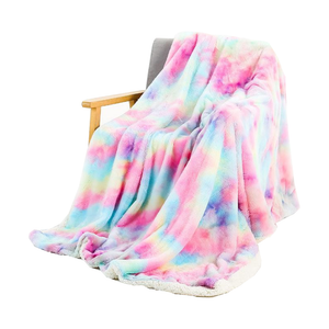 Rainbow Plush Super Soft Blanket Colorful Bedding Sofa Cover