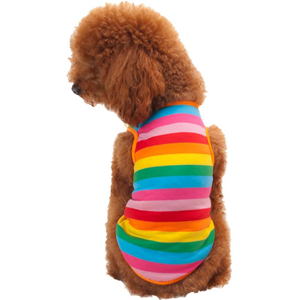 Rainbow Summer Stripes Dog Tank Top Pet Clothing