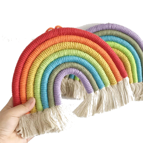 Macrame Rainbow Wall Hanging Decor Kids Wall Stickers