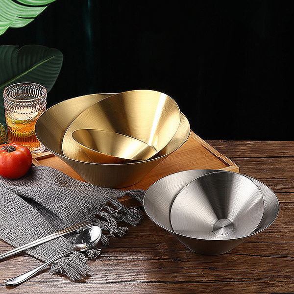 Ramen Bowl 304 Stainless Steel Big Korean Cold Noodles Mix Salad Storage Bowls