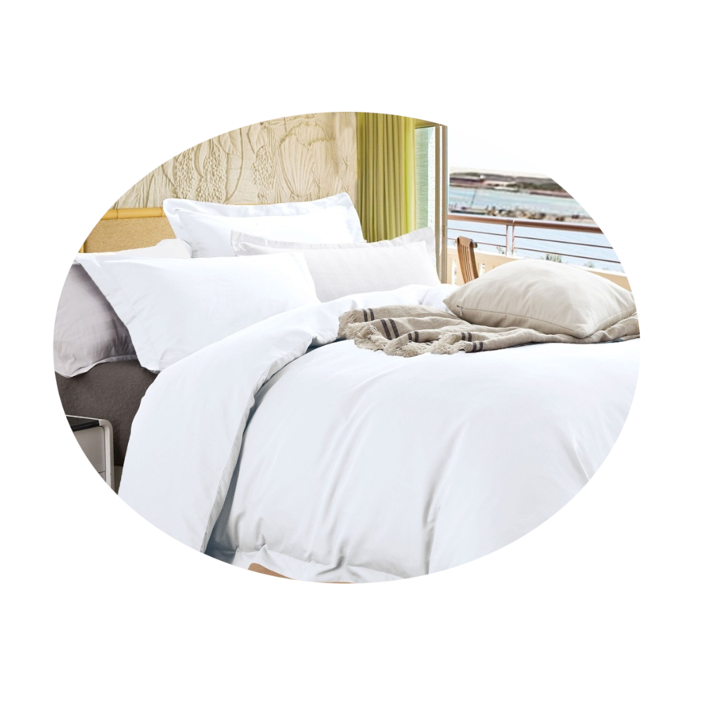 Ramesses Bamboo Cotton Quilt Cover Set White Quilt Covers