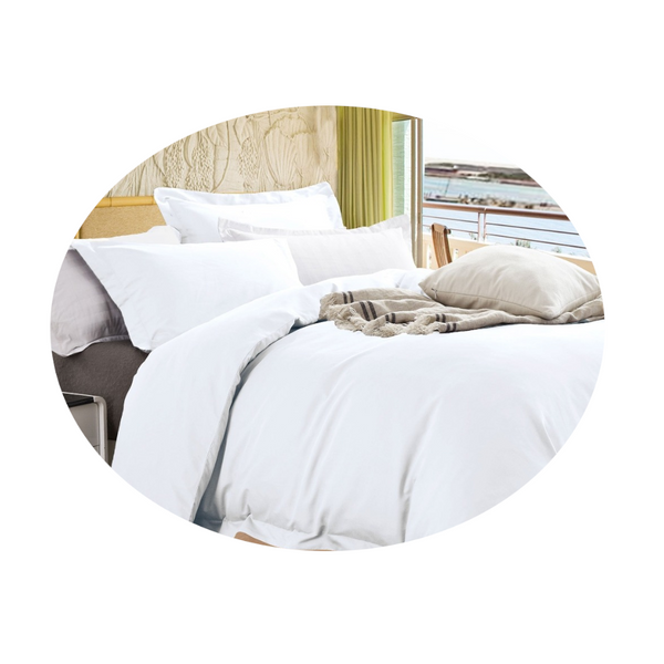 Ramesses Bamboo Cotton Quilt Cover Set White Quilt Covers