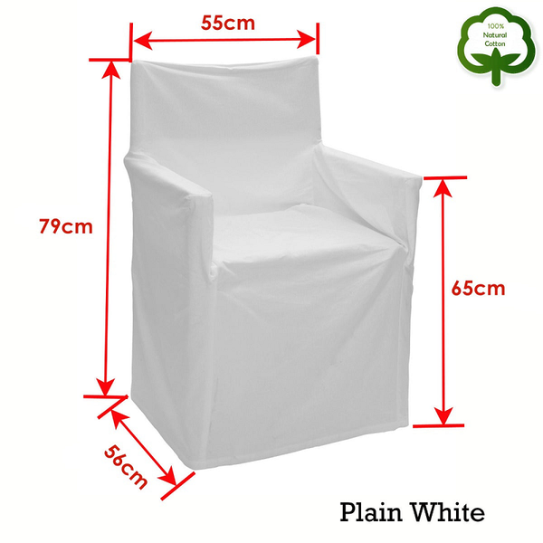 Chair Covers Rans Alfresco 100% Cotton Director Chair Cover Plain White