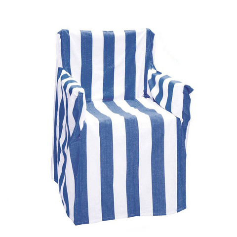 Rans Alfresco 100% Cotton Director Chair Cover - Striped Cobalt Blue