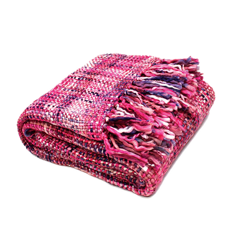 Rans Oslo Knitted Weave Throw 127X152cm - Barbie Doll