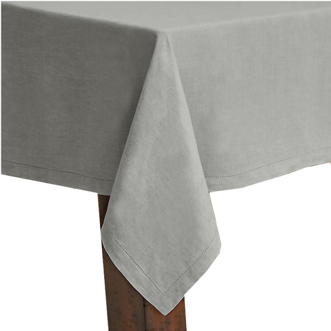 Rans Pure Cotton Hemstitch Tablecloth 150 X 230 Cm - Grey