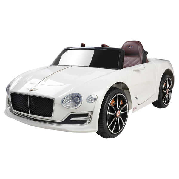 Rigo Kids Bentley Ride On Car Licensed Electric Toys 12V Battery Remote Cars White Kids Ride On Toys