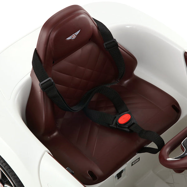 Rigo Kids Bentley Ride On Car Licensed Electric Toys 12V Battery Remote Cars White Kids Ride On Toys