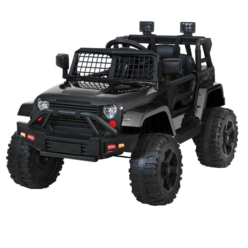 Rigo Kids Ride On Car Electric 12V Toys Jeep Battery Remote Control Black Kids Ride On Toys