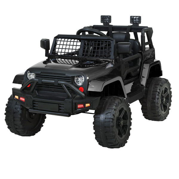 Rigo Kids Ride On Car Electric 12V Toys Jeep Battery Remote Control Black Kids Ride On Toys