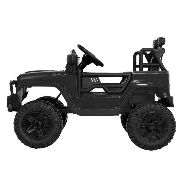 Rigo Kids Ride On Car Electric 12V Toys Jeep Battery Remote Control Black Kids Ride On Toys