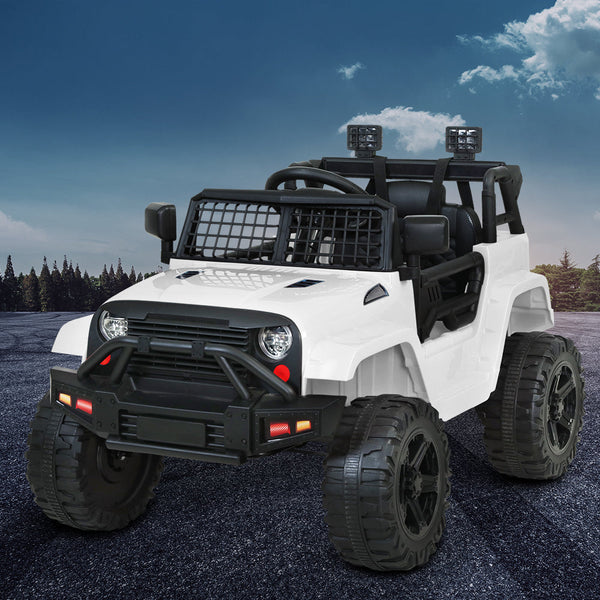 Rigo Kids Ride On Car Electric 12V Toys Jeep Battery Remote Control White