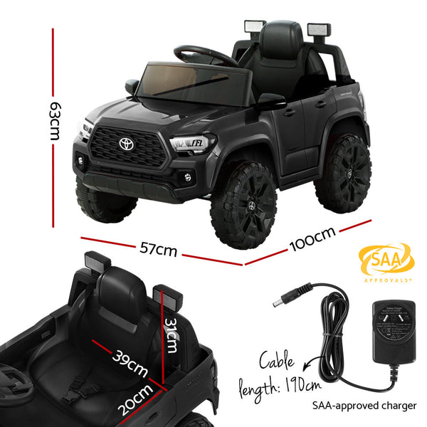 Toyota Ride On Car Kids Electric Cars Tacoma Off Road Jeep 12V Battery Black Kids Ride On Toys