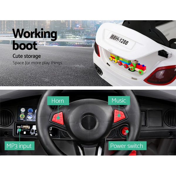 Rigo Kids Ride On Car Electric Toys 12V Battery Remote Control White Mp3 Led Kids Ride On Toys