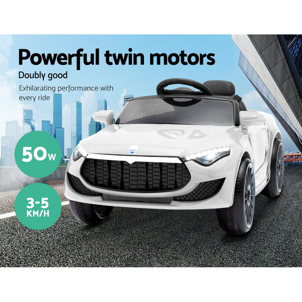 Rigo Kids Ride On Car Electric Toys 12V Battery Remote Control White Mp3 Led Kids Ride On Toys