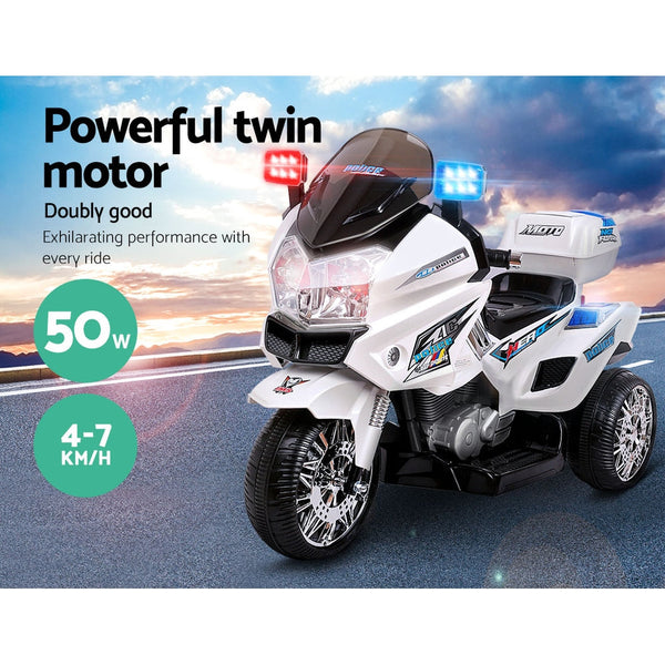 Rigo Kids Ride On Motorbike Motorcycle Car White Kids Ride On Toys