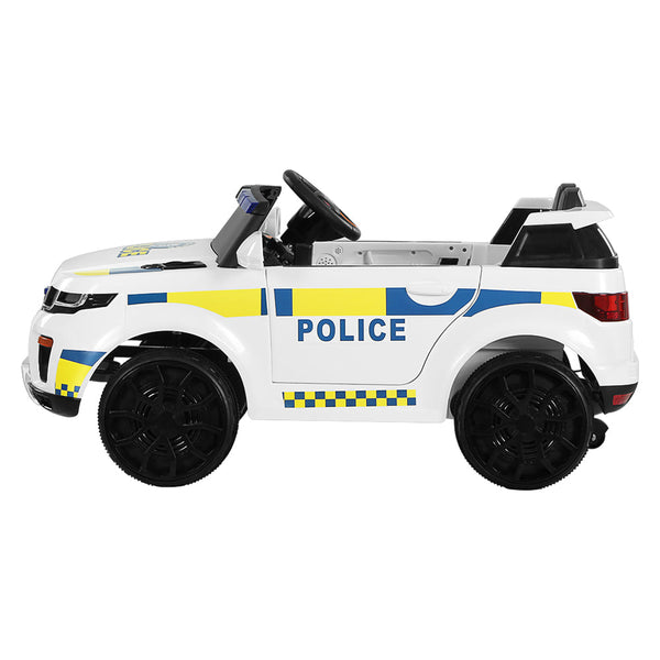 Rigo Kids Ride On Car Electric Patrol Police Toy Cars Remote Control 12V White Kids Ride On Toys