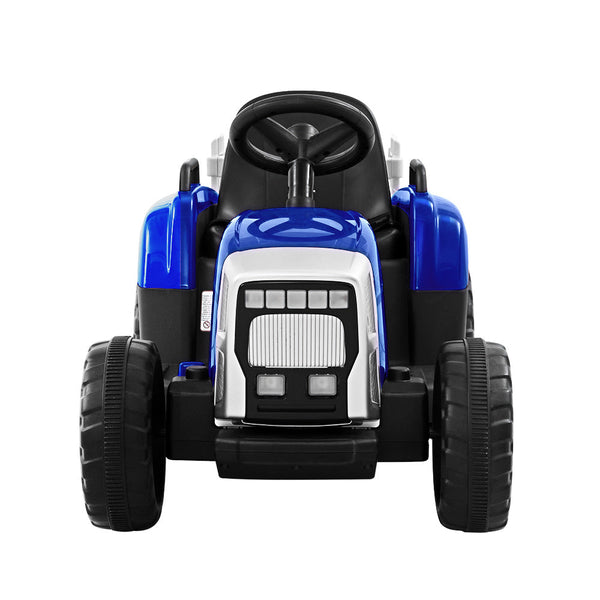 Rigo Kids Ride On Car Tractor Trailer Toy Electric Cars 12V Battery Blue Kids Ride On Toys