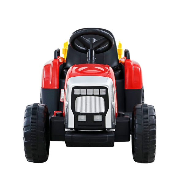 Rigo Kids Ride On Car Tractor Trailer Toy Electric Cars 12V Battery Red Kids Ride On Toys