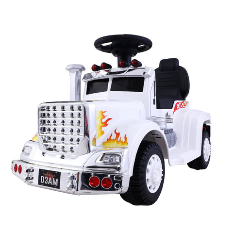 Rigo Ride On Cars Kids Electric Toys Battery Truck Childrens Motorbike White