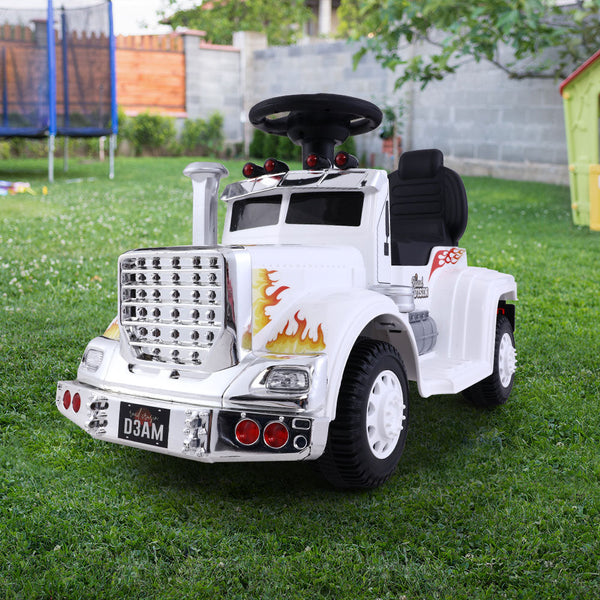 Rigo Ride On Cars Kids Electric Toys Battery Truck Childrens Motorbike White