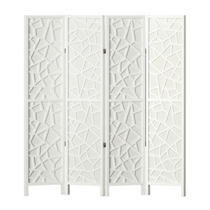 Artiss Clover Room Divider Screen Privacy Wood Dividers Stand 4 Panel White