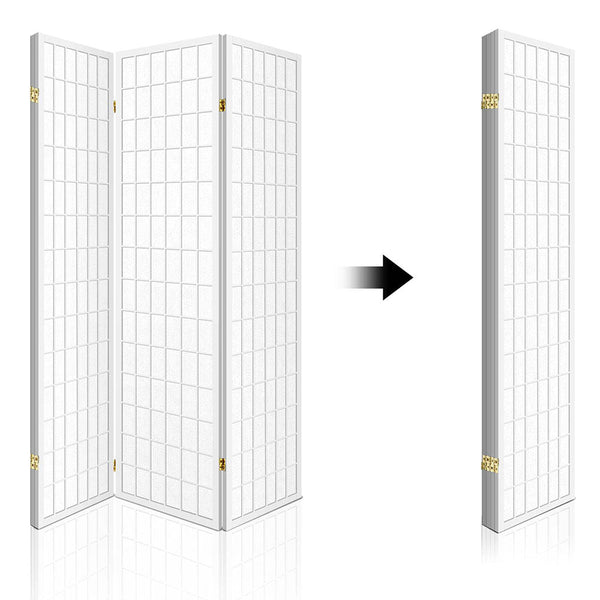 Artiss Room Divider Screen Wood Timber Dividers Fold Stand Wide White 4 Panel Screens & Room Dividers