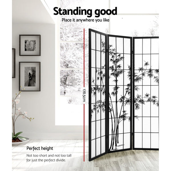 Artiss Room Divider Screen Privacy Dividers Pine Wood Stand Black White 8 Panel Screens & Room Dividers