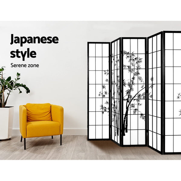 Artiss Room Divider Screen Privacy Dividers Pine Wood Stand Black White 8 Panel Screens & Room Dividers