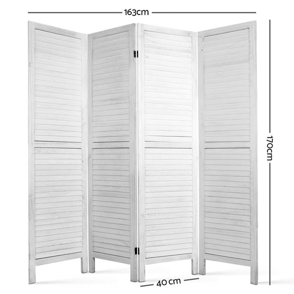 Artiss 4 Panel Foldable Room Divider White Screens & Room Dividers