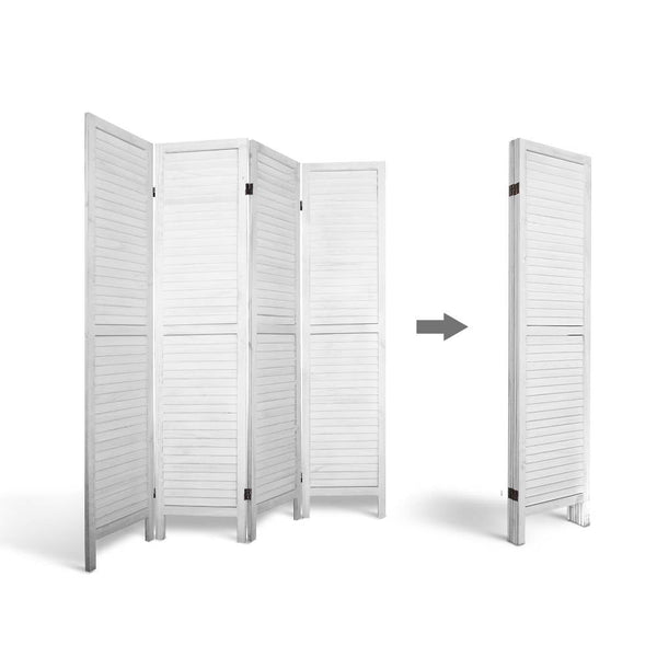 Artiss 4 Panel Foldable Room Divider White Screens & Room Dividers