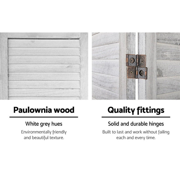 Artiss Room Divider Screen 8 Panel Privacy Wood Dividers Stand Bed Timber White Screens & Room Dividers