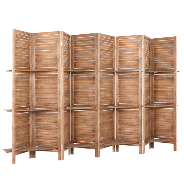 Artiss Room Divider Screen 8 Panel Privacy Dividers Shelf Timber Stand Ink Cartridges
