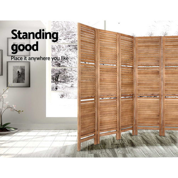 Artiss Room Divider Screen 8 Panel Privacy Dividers Shelf Timber Stand Ink Cartridges