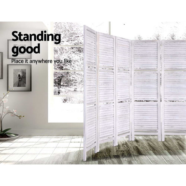 Artiss Room Divider Screen 8 Panel Privacy Foldable Dividers Timber Stand Shelf Ink Cartridges