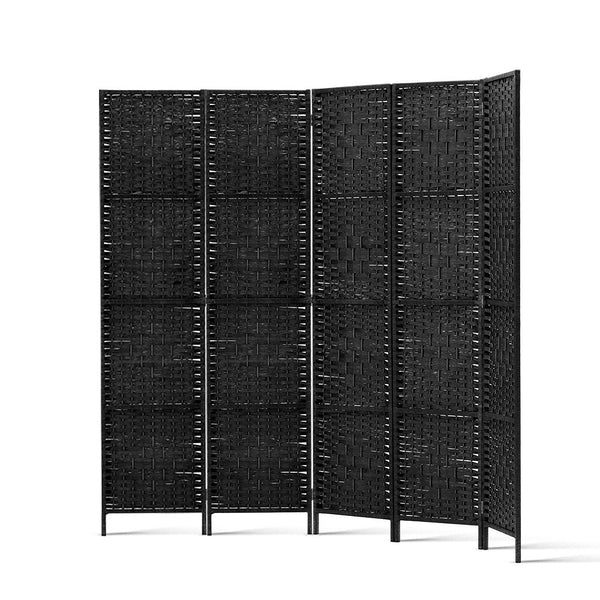 Artiss 4 Panel Room Divider Screen Privacy Timber Foldable Dividers Stand Black Screens & Room Dividers