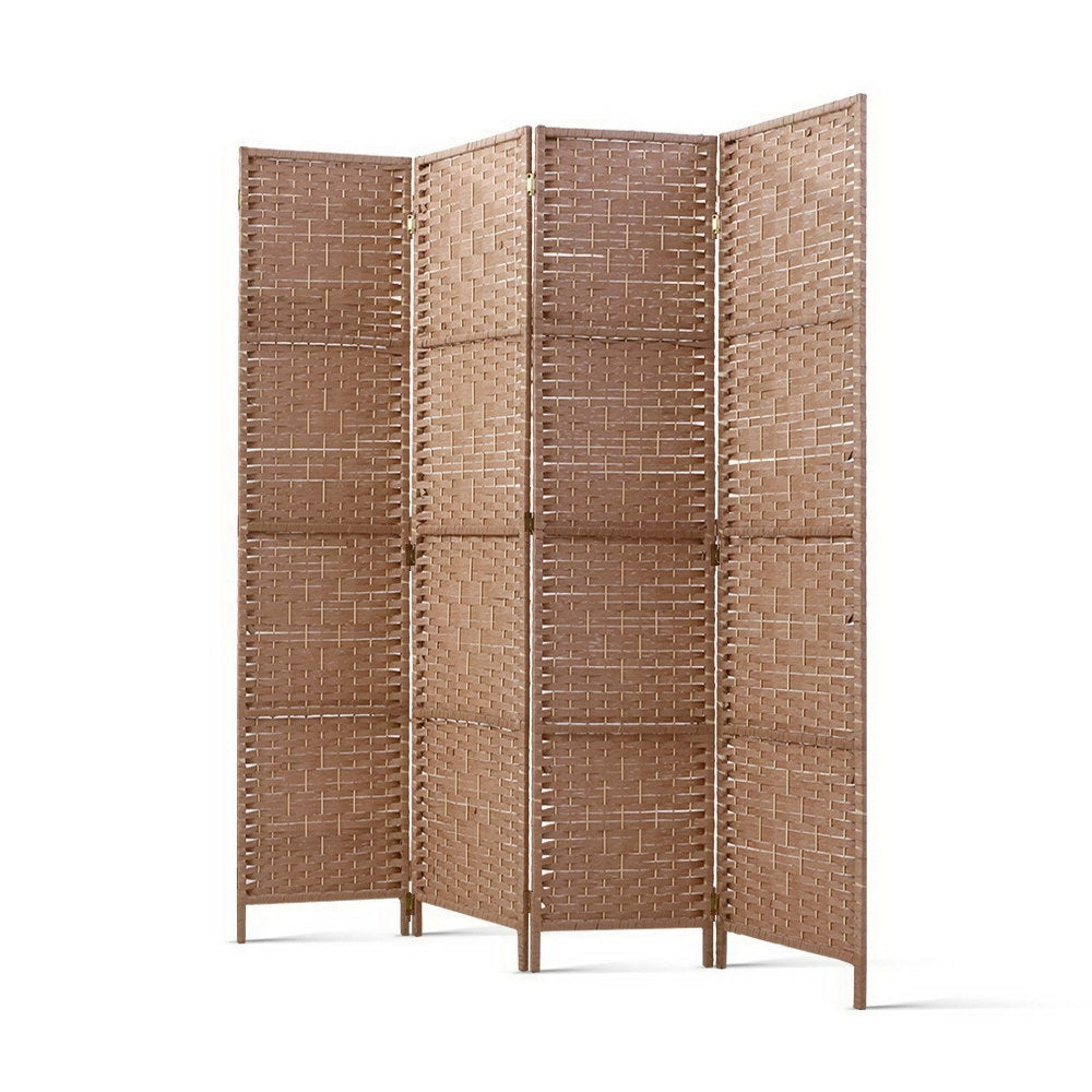 Artiss 4 Panel Room Divider Screen Privacy Timber Foldable Dividers Stand Natural Screens & Room Dividers