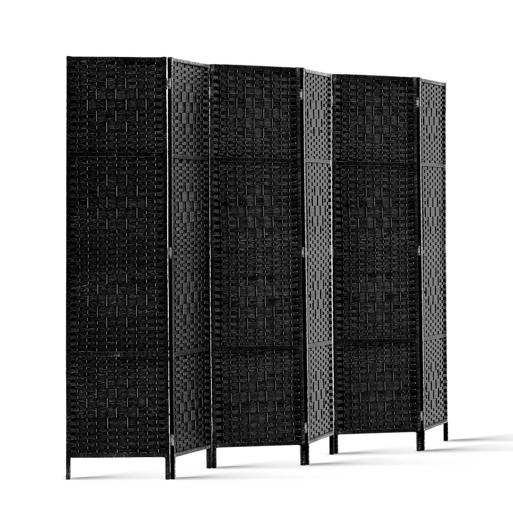 Artiss 6 Panel Room Divider Screen Privacy Timber Foldable Dividers Stand Black Screens & Room Dividers