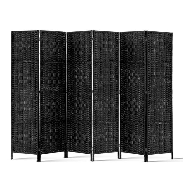 Artiss 6 Panel Room Divider Screen Privacy Timber Foldable Dividers Stand Black Screens & Room Dividers