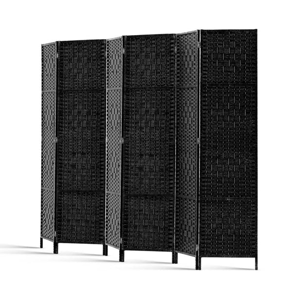 Artiss 6 Panel Room Divider Screen Privacy Timber Foldable Dividers Stand Black Screens & Room Dividers